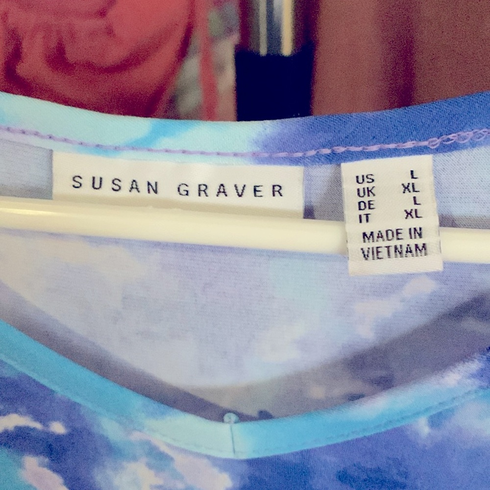 Susan Graver Women's Tie-Dye Top - Picture 2 of 7
